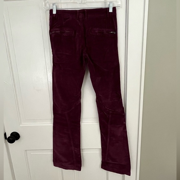 Free People Hit Back Slim Flare Pants Size 0 Button Fly Stretch Cords Velvet - Picture 6 of 15